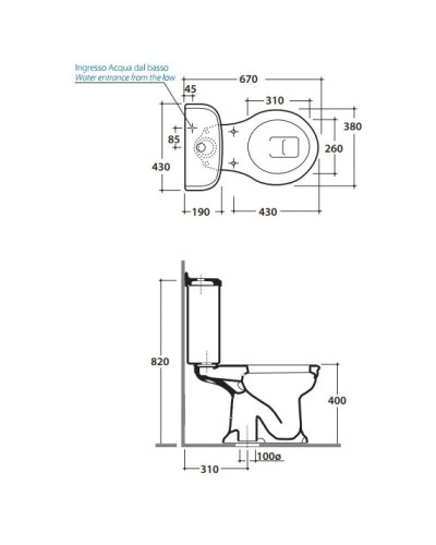 Чаша напольного унитаза Globo Paestum PA003.bi