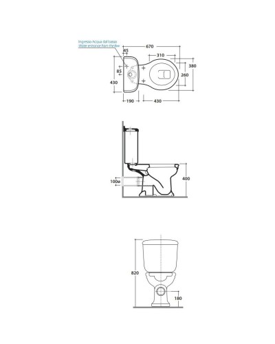 Чаша напольного унитаза Globo Paestum PA004.bi