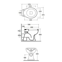 Чаша напольного унитаза Globo Paestum PA002BI