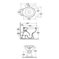 Чаша напольного унитаза Globo Paestum PA002BI