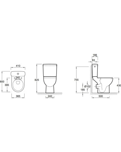 Чаша напольного унитаза Jacob Delafon Odeon Up 18557К-00