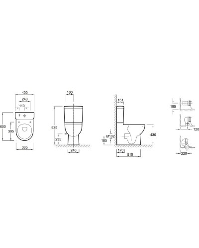 Чаша напольного унитаза Jacob Delafon Odeon Up 18558W-00