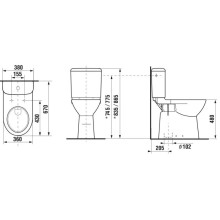 Чаша напольного унитаза с вертикальным выпуском Jika Olymp 8236170000001