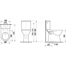 Чаша напольного унитаза с вертикальным выпуском Jika Olymp 8236170000001