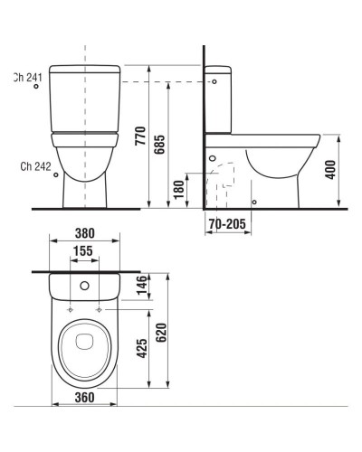 Чаша напольного унитаза Jika Tigo 8242160000001