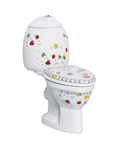 Унитаз компакт Creavit Cocuk CK310-11CB00E-FF00+KC0802.01.1000E Белый с декором с сиденьем без бачка