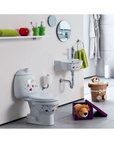 Унитаз компакт Creavit Cocuk CK310-11CB00E-FF00+KC0802.01.1000E Белый с декором с сиденьем без бачка