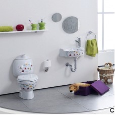 Унитаз компакт Creavit Cocuk CK310-11CB00E-FF00+KC0802.01.1000E Белый с декором с сиденьем без бачка