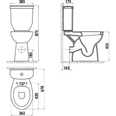 Унитаз компакт Creavit BD315-11CB00E-0000 Белый без бачка и сиденья