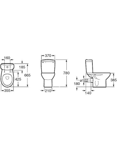 Унитаз компакт Roca Victoria 342399000 без бачка и сиденья
