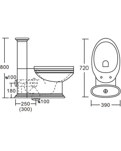 Унитаз компакт CeramaLux Lux Classic 1409 с бачком и сиденьем Микролифт