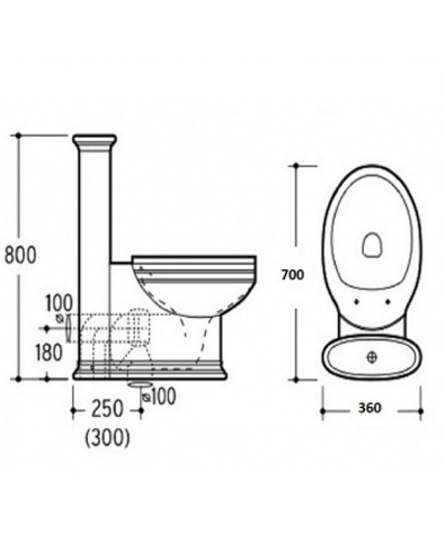 Унитаз компакт CeramaLux Lux Classic 4283 с бачком и сиденьем Микролифт
