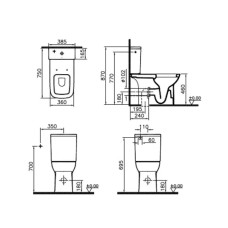 Чаша напольного унитаза для инвалидов Vitra S20 5293B003-0075