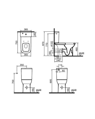 Чаша напольного унитаза для инвалидов Vitra S20 5293B003-0075