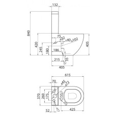 Чаша напольного безободкового унитаза BelBagno Sfera-R BB006CPR