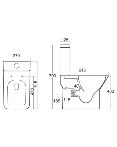 Чаша напольного унитаза BelBagno Romano BB353CPR