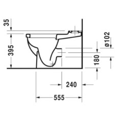 Чаша напольного унитаза Duravit Starck 3 0128090000