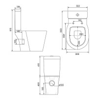 Унитаз компакт Iddis Calipso Rimless CALRDSEi24 с бачком и сиденьем Микролифт