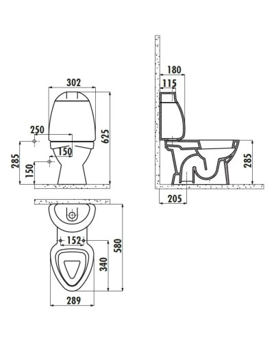 Чаша напольного унитаза Creavit Cocuk Decor CK300001F0