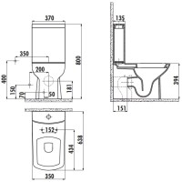 Чаша напольного унитаза Creavit Lara LR360-11CB00E-0000