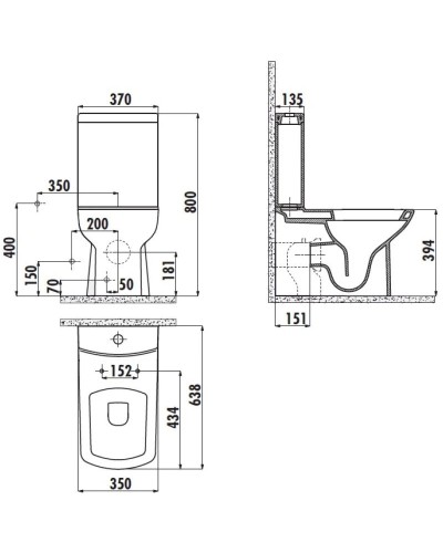 Чаша напольного унитаза Creavit Lara LR360-11CB00E-0000