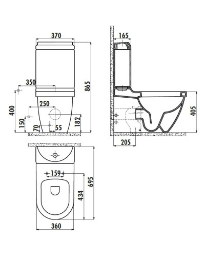 Чаша напольного унитаза Creavit Dream DR31000100