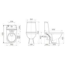 Унитаз компакт Rosa Браво 4640021067222 Белый с бачком и сиденьем