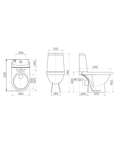 Унитаз компакт Rosa Браво 4640021067222 Белый с бачком и сиденьем