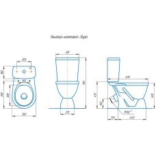 Унитаз компакт Rosa Лира 4620008192086 Коричневый декор с бачком и сиденьем