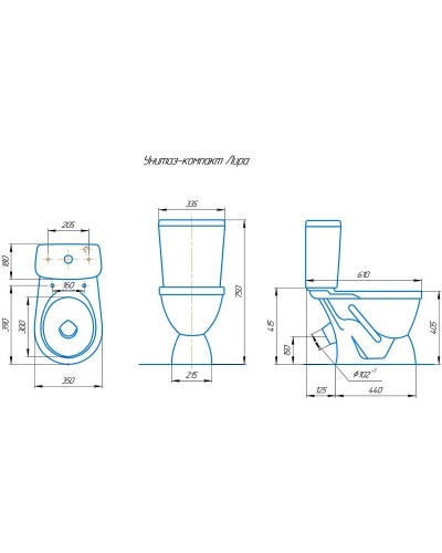 Унитаз компакт Rosa Лира 4620008192086 Коричневый декор с бачком и сиденьем