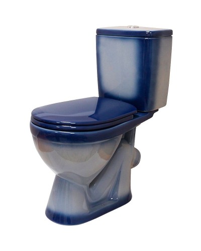 Унитаз компакт Rosa Лира 4620008192079 Синий декор с бачком и сиденьем