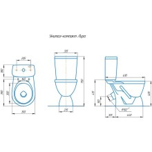 Унитаз компакт Rosa Лира 4620008192093 Черный декор с бачком и сиденьем