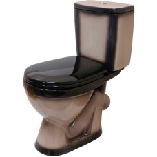 Унитаз компакт Rosa Лира 4620008192093 Черный декор с бачком и сиденьем