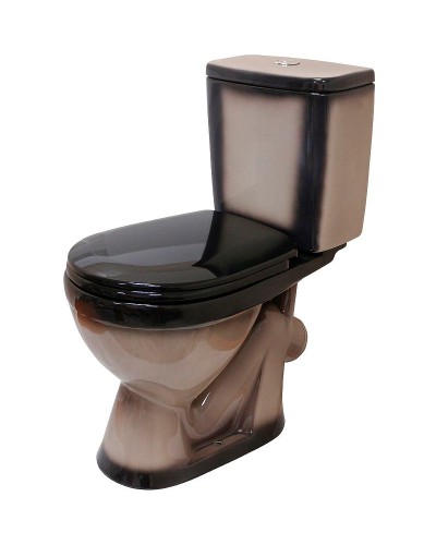 Унитаз компакт Rosa Лира 4620008192093 Черный декор с бачком и сиденьем