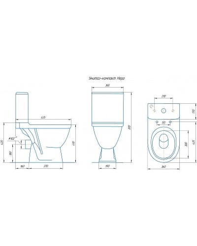 Унитаз компакт Rosa Неро 4620008195155 Белый с бачком и сиденьем Микролифт