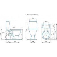 Унитаз компакт Rosa Премьер 4620008191164 Коричневый декор с бачком и сиденьем