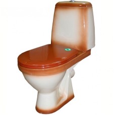 Унитаз компакт Rosa Премьер 4620008191164 Коричневый декор с бачком и сиденьем