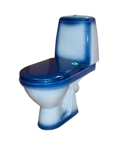 Унитаз компакт Rosa Премьер 4620008191171 Синий декор с бачком и сиденьем