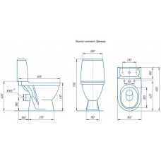 Унитаз компакт Rosa Премьер Люкс 4620008196183 Белый с бачком и сиденьем Микролифт