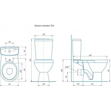 Унитаз компакт Rosa Рио 4640021065747 Коричневый декор с бачком и сиденьем
