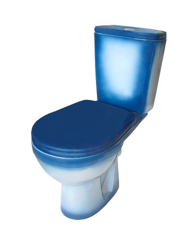 Унитаз компакт Rosa Рио 4640021065754 Синий декор с бачком и сиденьем