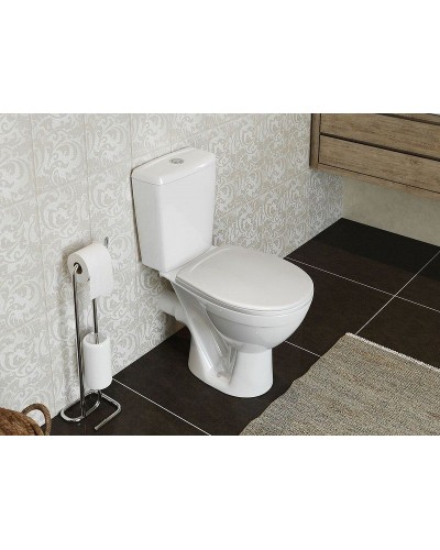 Унитаз компакт Rosa Соло Люкс 4640021062142 Белый с бачком и сиденьем Микролифт