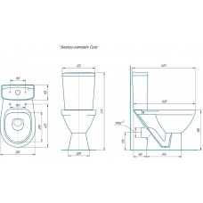 Унитаз компакт Rosa Соло Люкс 4640021062142 Белый с бачком и сиденьем Микролифт