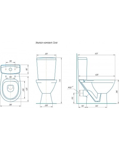 Унитаз компакт Rosa Соло Люкс 4640021062142 Белый с бачком и сиденьем Микролифт