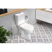 Унитаз компакт Rosa Уют 4630055558384 Белый с бачком и сиденьем