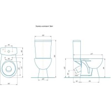 Унитаз компакт Rosa Уют 4630055558797 Коричневый декор с бачком и сиденьем