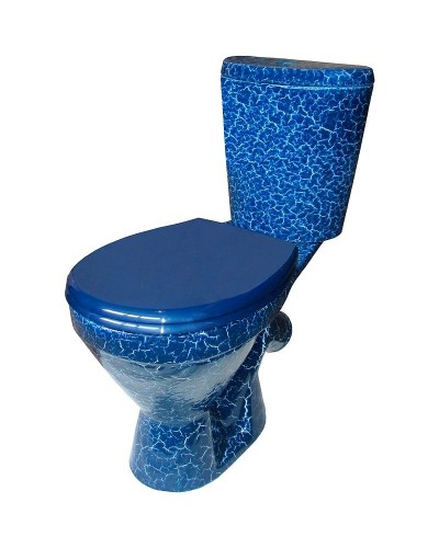 Унитаз компакт Rosa Элегант 4640021064702 Синий кракелюр с бачком и сиденьем