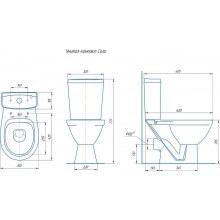 Унитаз компакт Rosa Соло 4640021065778 Зеленый декор с бачком и сиденьем