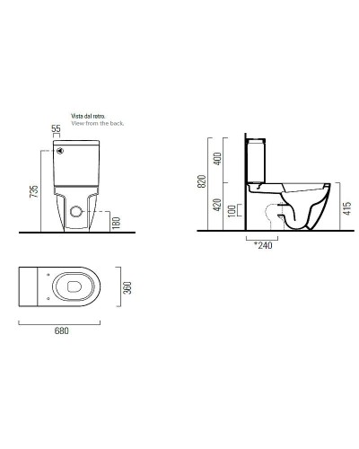 Унитаз моноблок GSI Pura 881711 без сиденья