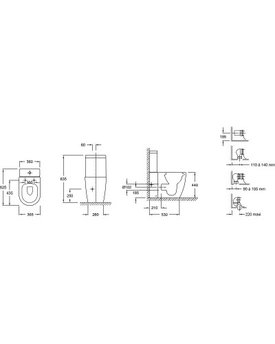 Унитаз компакт Jacob Delafon Soprano UJAK102-0 без бачка и сиденья